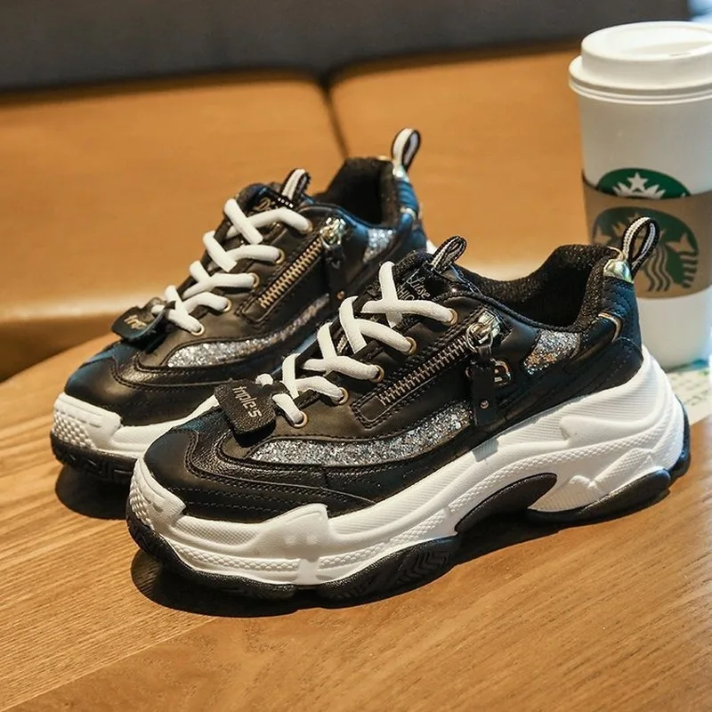 

Net red flat women's sneakers ins tide 2019 new super fire sequins increase thick bottom breathable wild ladies sport shoes