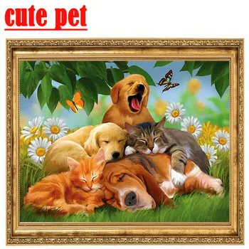 

Diamond Painting Diamond DIY Full Drill Dog Cat 5D Diamond Paintings Embroidery Cross Stitch Kit Art Home Decorations Wallpaper