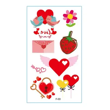 

20 Sheets Love Theme Tattoo Stickers Temporary Body Stickers Valentine'S Day Tattoo Pastes For Lovers Children