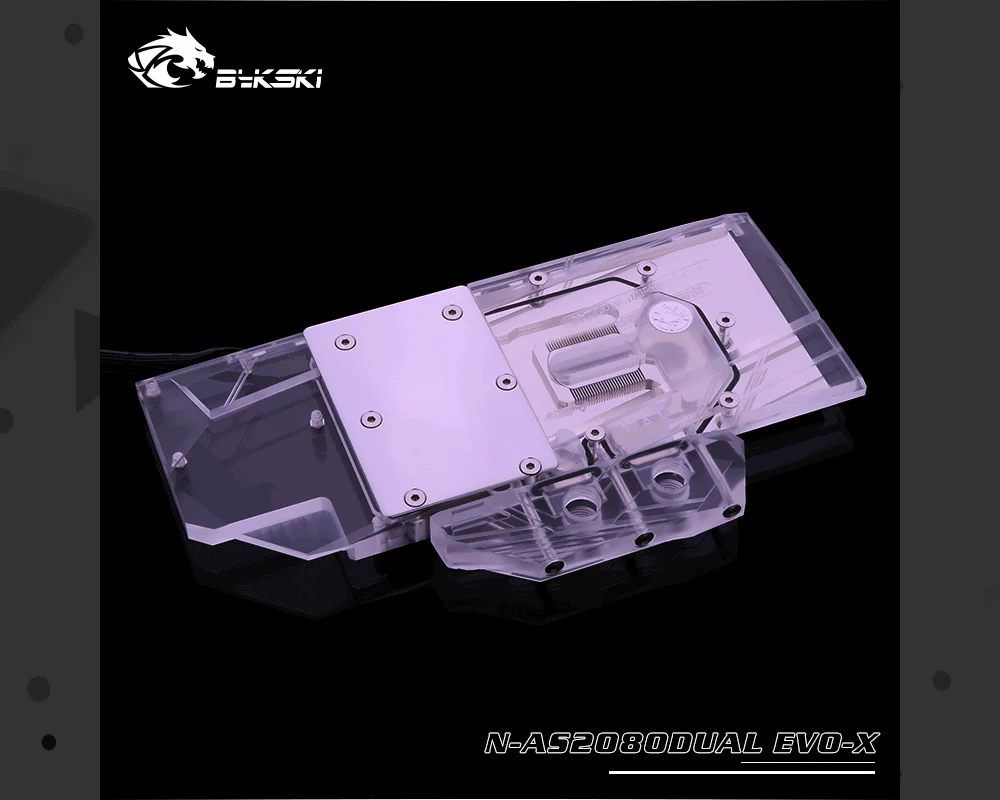 Bykski N-AS2080DUAL EVO-X, Full Cover Graphics Card Water Cooling Block, For Asus Dual RTX2080 8G Evo  