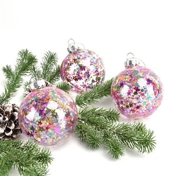 

Christmas decoration supplies Stained glass ball pendants Shopping mall hotel window scene layout glass hanging ball pendants