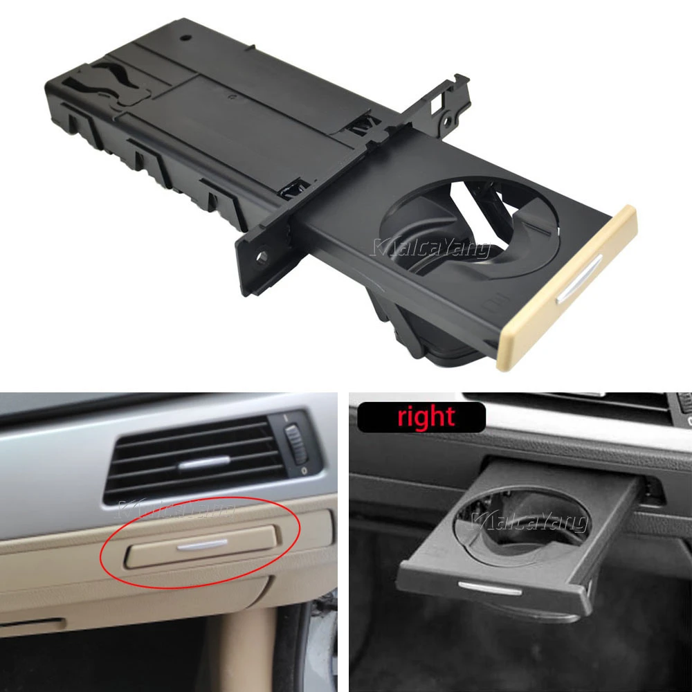 Car & Truck Cup Holders New Cup Holder Set BMW Left & Right Side Beige