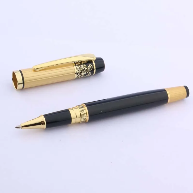 Черная золотая ручка металлическая Студенческая красная Роскошная 901 Золотая Подарочная Ручка-роллер