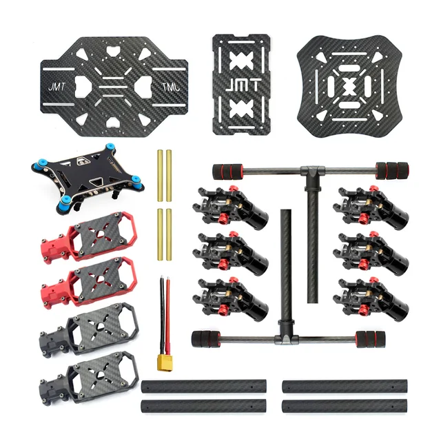 $57.55  X4 560mm Carbon Fiber Foldable Frame with Foldable / Non-foldable Landing Skid for RC Helicopter Qu