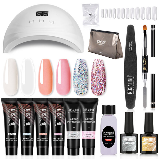 Poly Nail Gel Polish Kit Set For Nail Extension Builder Nail Gel Varnishes Poly Set For UV LED Manicure Base Top