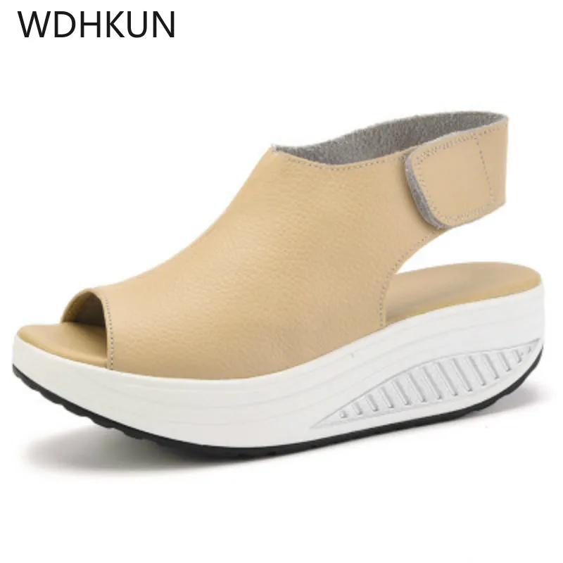 

Women Sandals leather Shoes Summer Flip Flops 2019 High Quality Flat Sandals Gladiator Sandalias Mujer