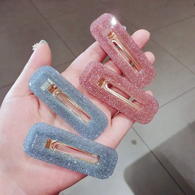 

Ladies Japanese Style Rectangle Water Drop Duckbill Hair Clips Hollow Glitter Shimmer Candy Color Sweet Girls Hairgrip Barrettes
