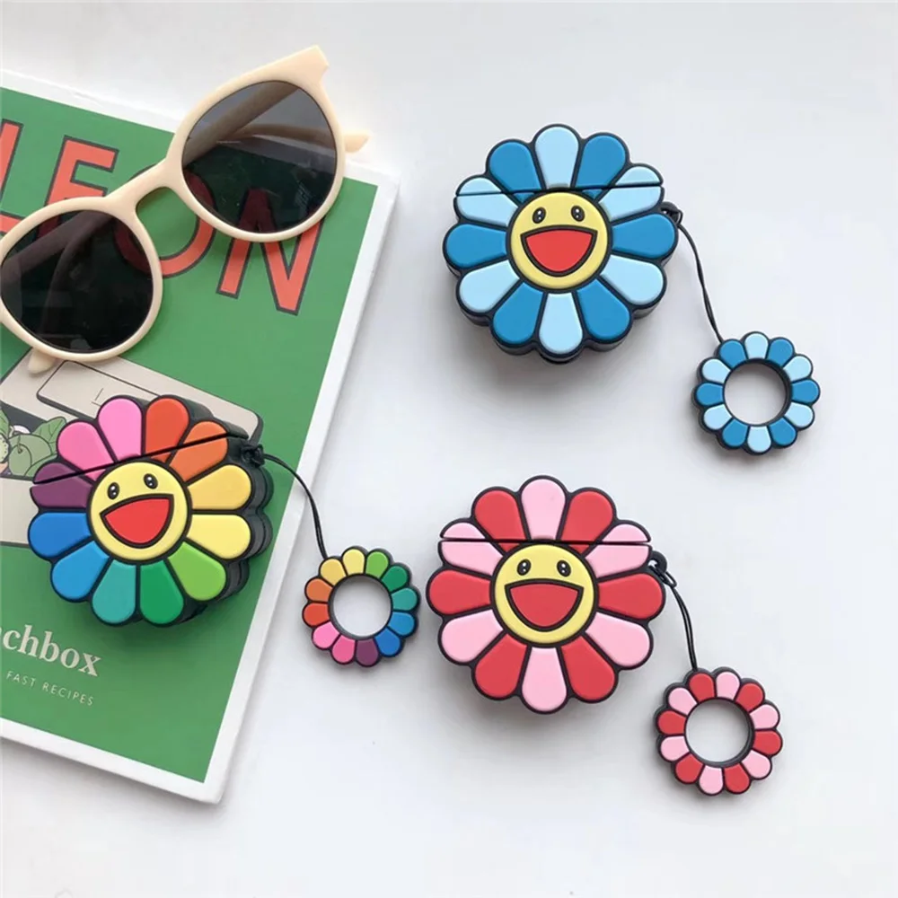 Чехлы для наушников Apple Airpods силиконовый милый 3D чехол Takashi Murakami Kaikai Kiki Rainbow Sun Flower