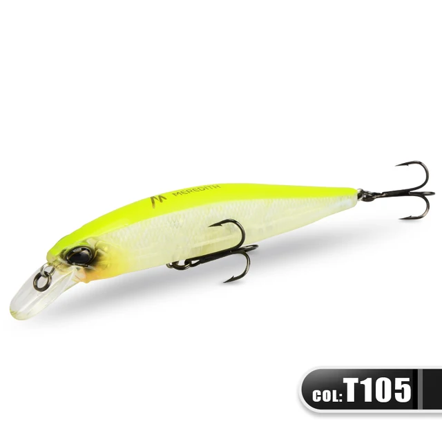 MRERDITH JERK MINNOW 100F 14g  Floating Wobbler Fishing Lure 24Color Minnow Lure Hard Bait Quality Professional Depth0.8-1.0m JBR-100F-T105
