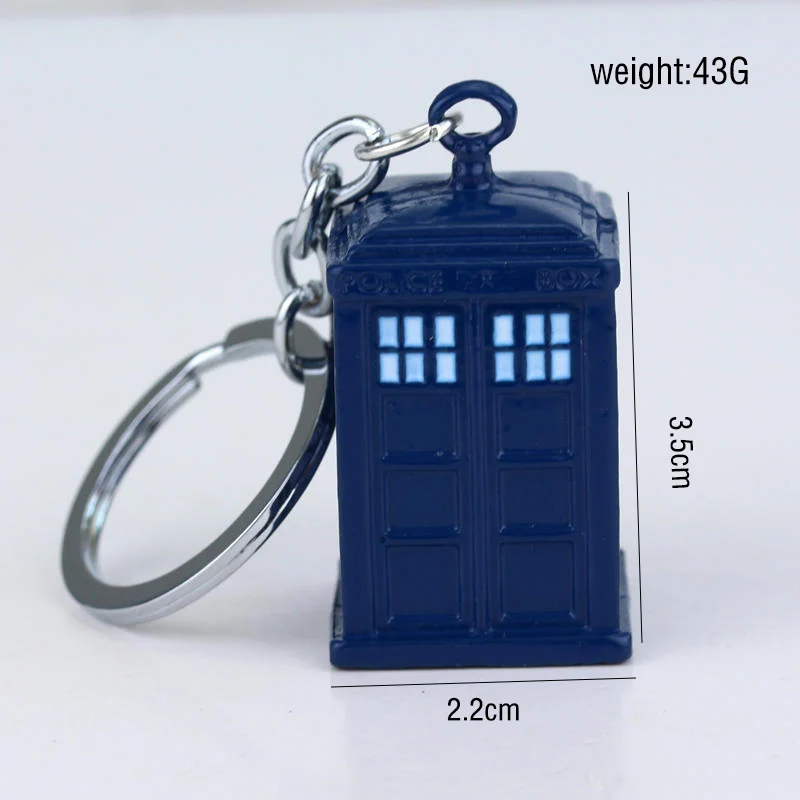 ZXMJ Doctor Who телефонная будка брелок для ключей синий сплав полицейская коробка чавейру телефонная будка брелок для мужчин подарок ювелирные изделия Новинка