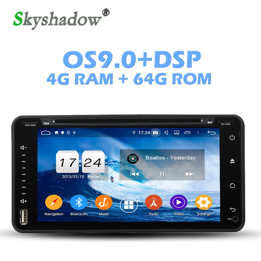 DSP Android 9,0 4 Гб+ 64 Гб 8 ядерный автомобильный dvd-плеер gps для Toyota Corolla Camry RAV4 HILUX VIOS PRADO Land Cruiser Tundra FJ Rush