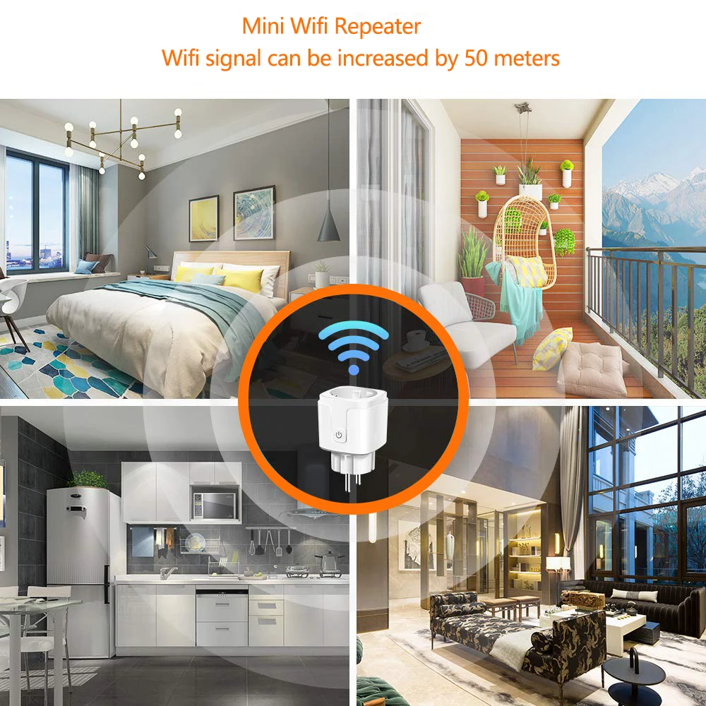 Wi-Fi умная розетка 16A EU wifi розетка с Управлением по времени, совместимый с Alexa Google Home Mini IFTTT голосовое интеллектуальное управление