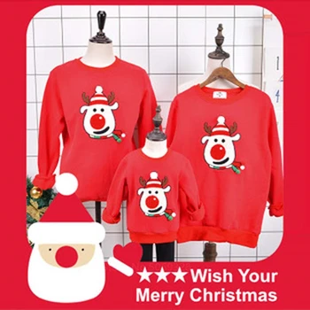 

Xmas Family Matching Outfits Ugly Christmas Sweater Mommy and Me Daugher Father Son Christmas Santa Claus Embroidery Clothes