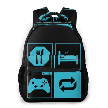 

Eat, Sleep, Game, Repeat. Travel Backpacks 2020 League of Legends Shoulder Bags