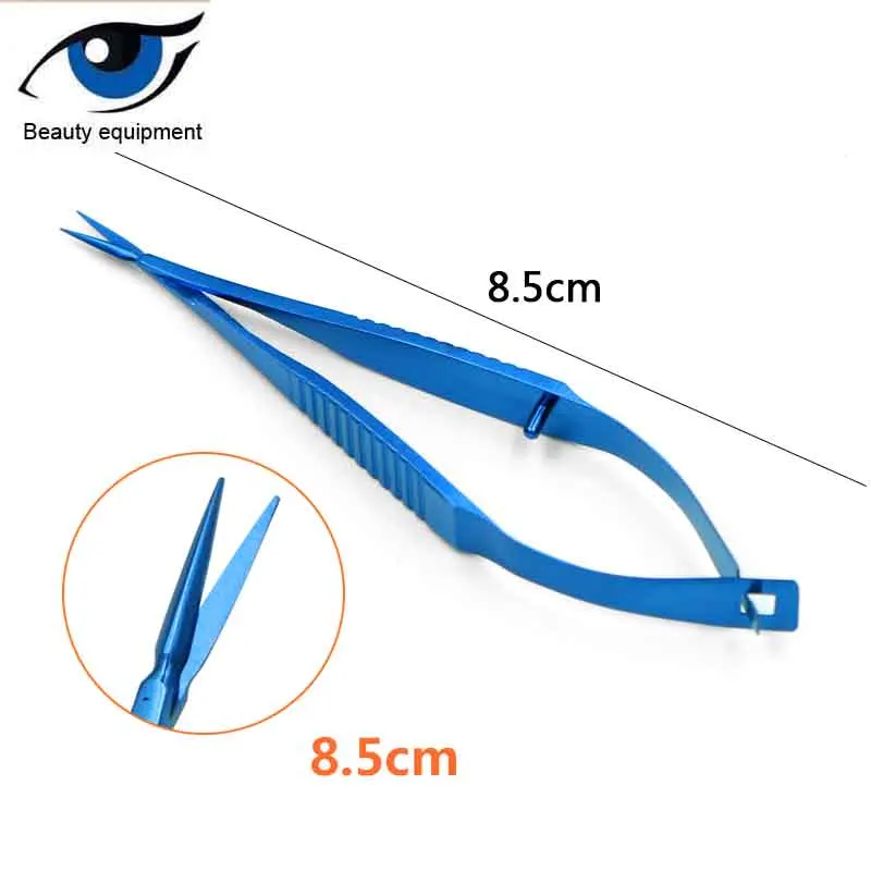 Ножницы из титанового сплава для офтальмологической микрохирургии 8,5 см ножницы Венеры хирургические инструменты инструмент для экспериментов с животными - Цвет: Шлифованный хром