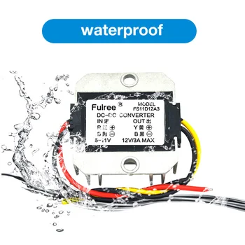

12V Boost DC DC Converter 5-11V to 12V 3A Waterproof Car Stabilizer 12 Volts Power Supply Step Up Converter