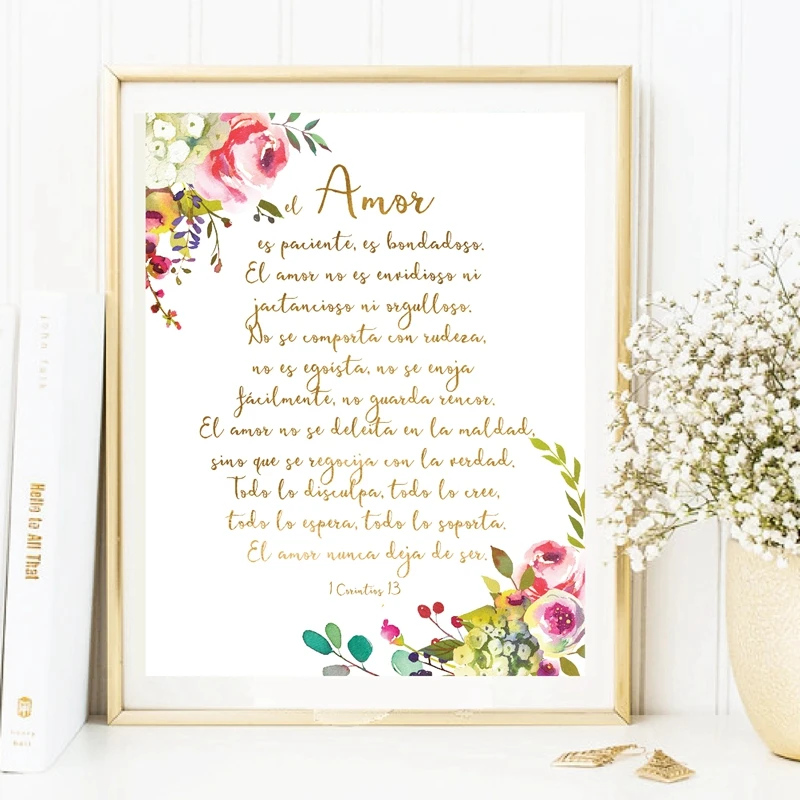 Spanish-Bible-Verse-Print-Love-is-Kind-1-corinthians-13-Sign-Quote-Poster-Scripture-Wall-Art