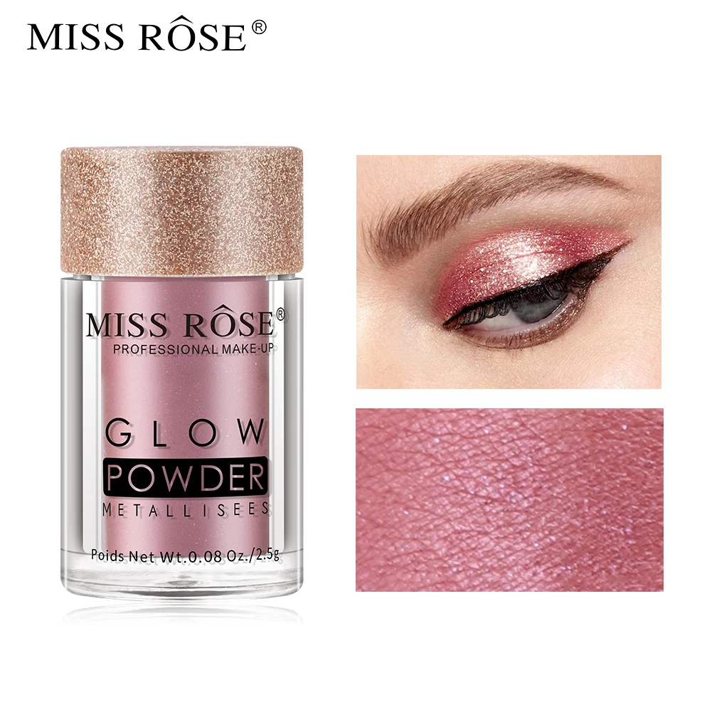 Miss Rose тени для глаз с металлическим отливом порошок 16 цветов мерцающий Русалка фиолетовый пигмент длительнего действия водоустойчивые, блестящие тени для век Новинка