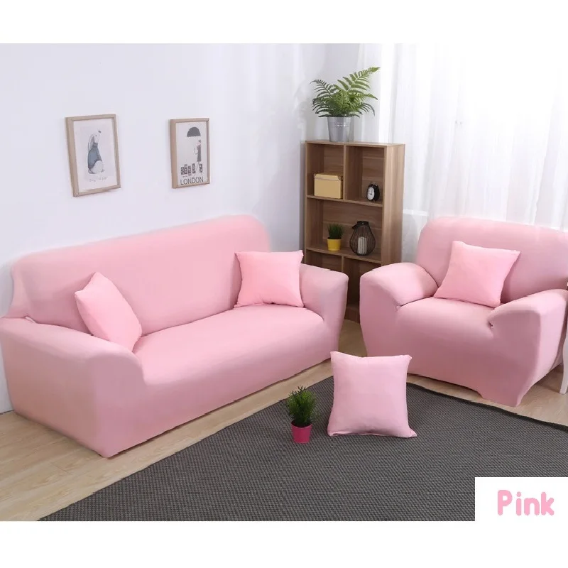 Сплошной цвет эластичный чехол на диван для гостиной печатные клетчатые стрейч секционные Чехлы для дивана L форма 1-4-местный