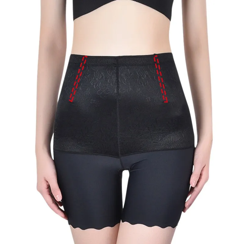 Women's High Waist Smooth Pants Thigh Slimmer Body Shaper Tummy Slimming Control Panties High-waisted Abdomen Safety Pants Thin