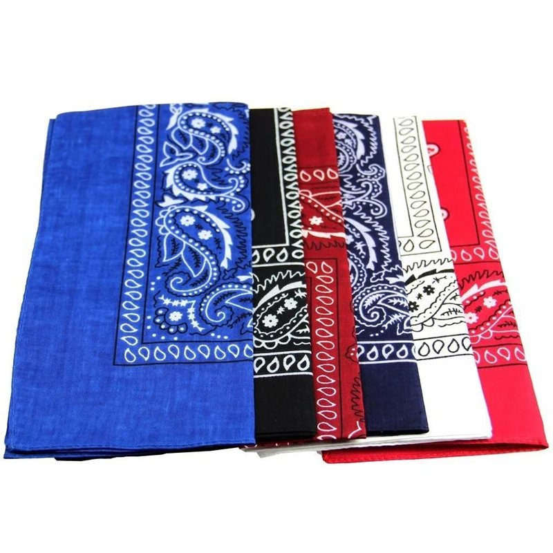 Square Scarf Unisex Hip Hop Black Bandana Kerchief Fashion Street Dance Riding Wrist Wraps Head Square Scarves Print Handchief