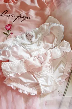 

Princess sweet lolita underwear Japanese soft girl lovely dream girl heart Lolita Chiffon Unicorn print lace underwear LP113