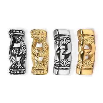 

Vintage Totem Stainless Steel Lock Connectors for Men Leather Cord 12x6mm End Caps Bracelet Jewelry Making Findings Accessories