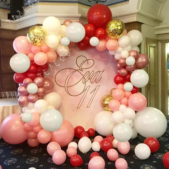 

126Pcs Baby Shower Decorations Party Balloon Garland Arch Pink Red Gold Confetti Ballon For Birthday Wedding Anniversary Decor