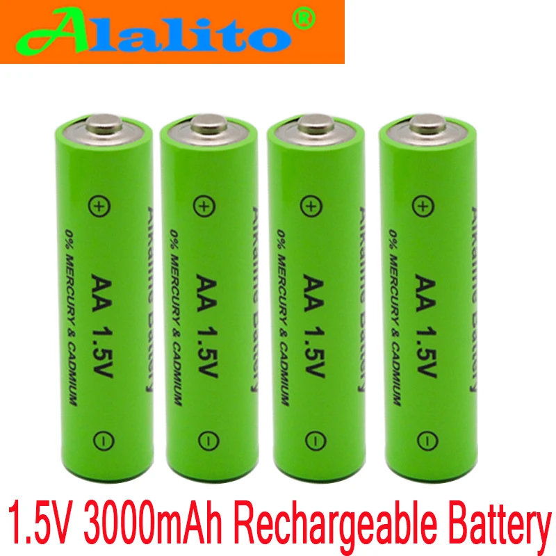 2019 Новая батарея AA 3000 1 5 v перезаряжаемая 3000mAh щелочь аккумуляторная для часов