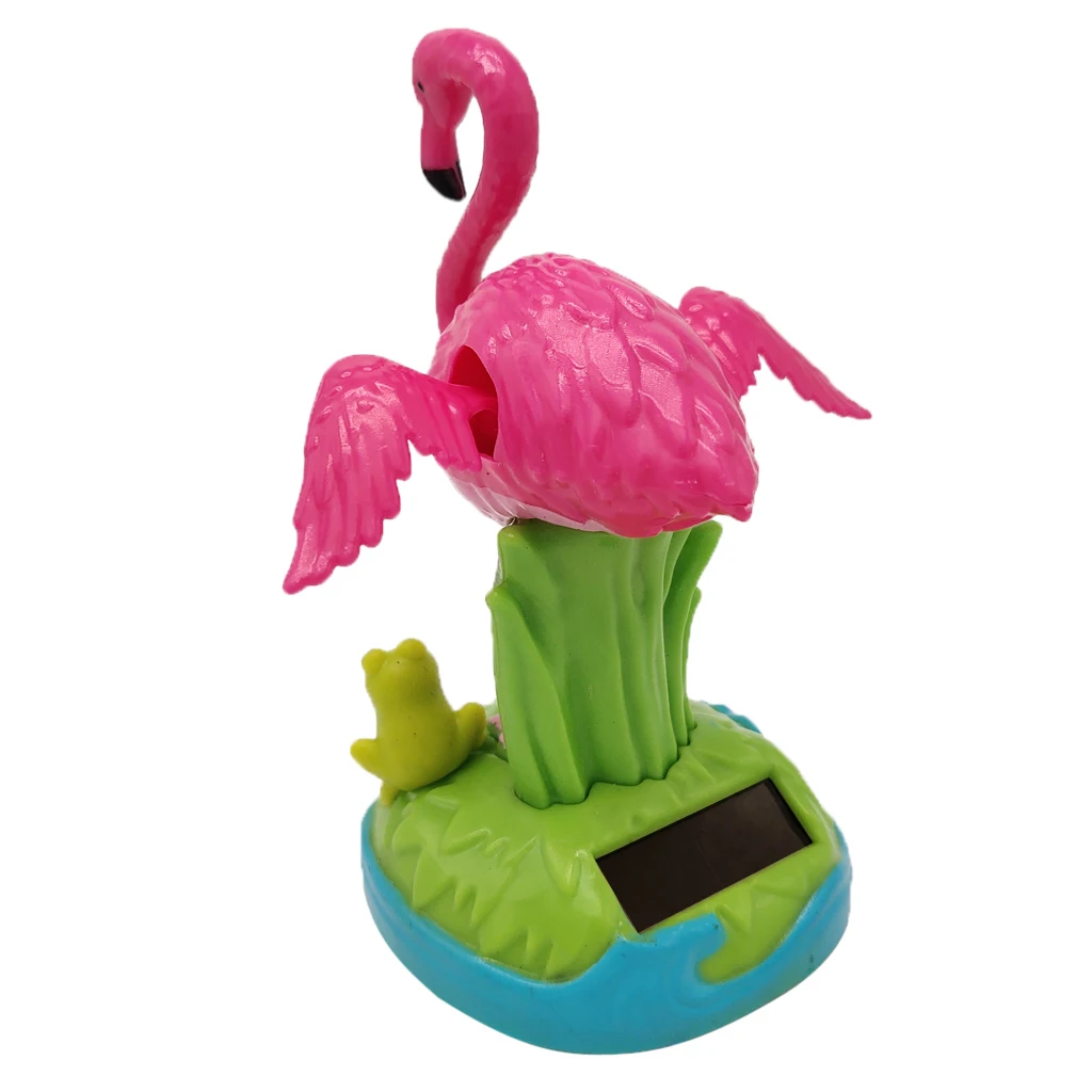 Solar Power Dancing Frog Flamingo Swinging Animal Figure Kid Toy Home Decor