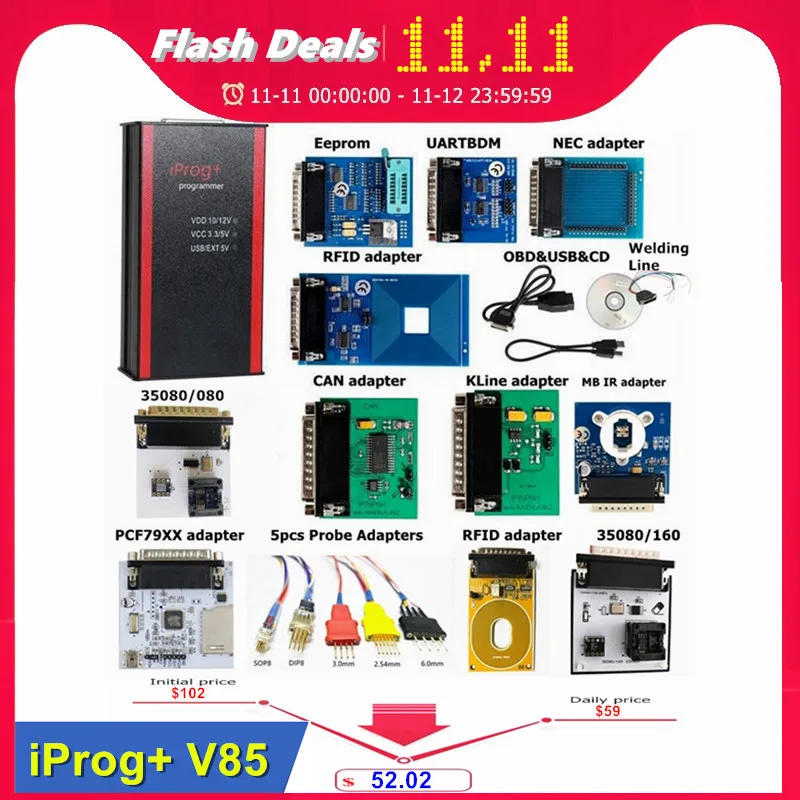 £46.40 Iprog Iprog Pro Programmer V85 Support 2019 Year 3in1