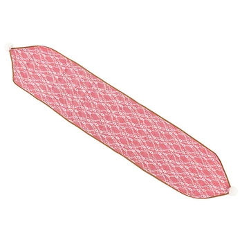 

Brushed Cloth Lace Double Side Tablecloth with Hairball Christmas Decorations for Home Table Flags