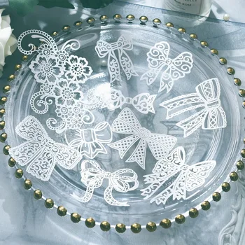 KLJUYP 10pcs White Lace Bowknot Papers For DIY Scrapbooking/Card Making/Kids Fun Decoration Supplies 1