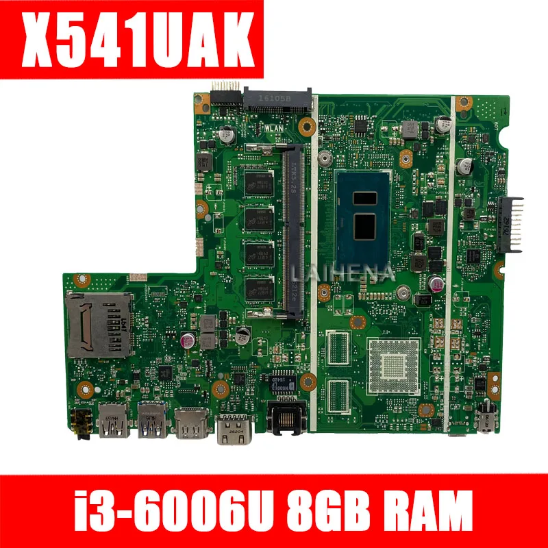 

X541UAK motherboard With i3-6006CPU With 8GB RAM REV2.0 For ASUS X541UVK X541UA laptop motherboard X541UAK mainboard TEST OK