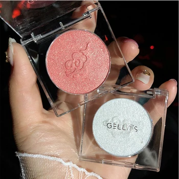 

4 colors pocket diamond flash highlight soft glutinous mashed potato texture highlight white Powder eye shadow face makeup
