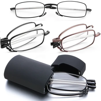 

Folding Reading Glasses Eyeglass With Case Women Men Metal Telescopic Presbyopia Eyeglasses +1.0 +1.5 +2.0 +2.5 +3.0 +3.5 +4.0