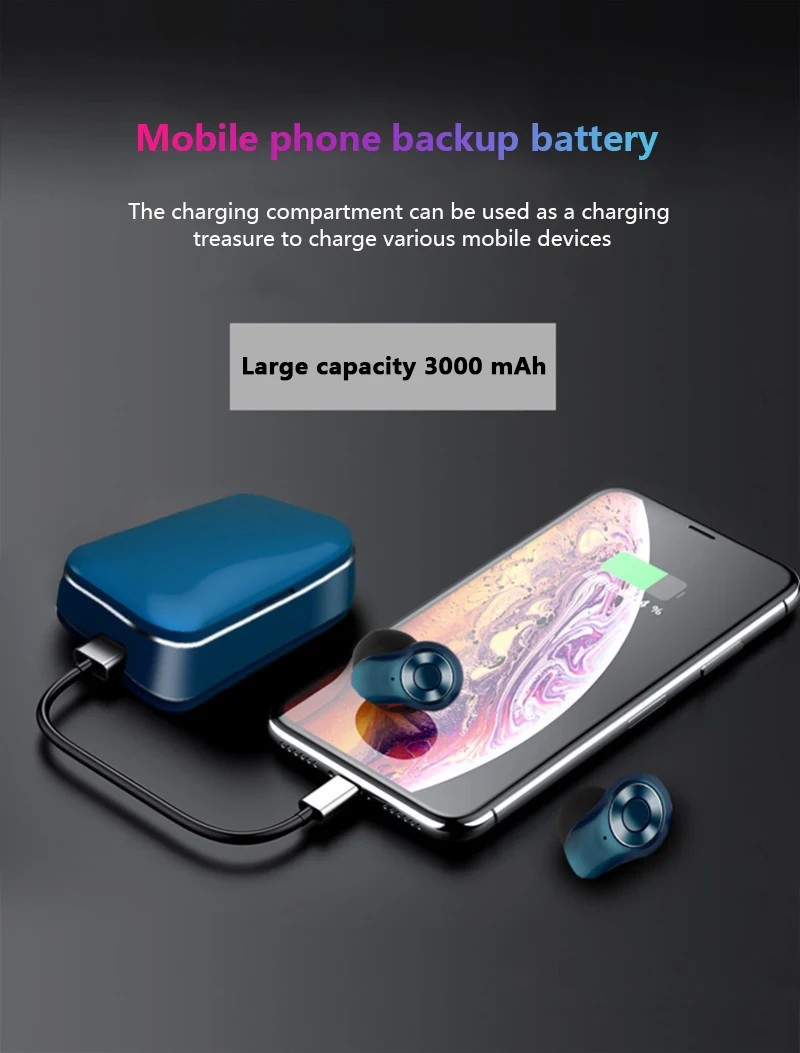 Teamyo A6 Bluetooth 5,0 настоящие беспроводные наушники TWS спортивные наушники с 3000 м коробкой 10 м подключение стерео наушники IPX6 Водонепроницаемый
