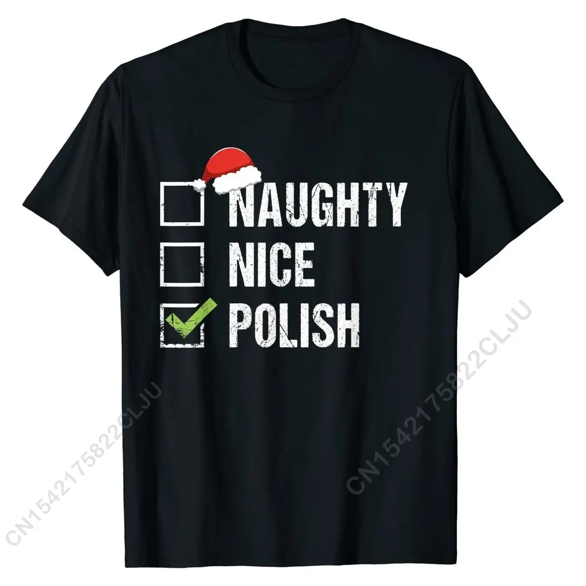 Naughty Nice Polish Shirt Santa Hat 