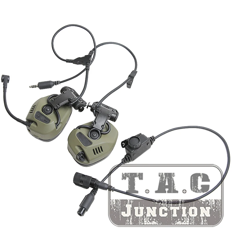 FCS RAC Tactical Rail Attached гарнитура Связи с PTT шум-Reduct защиты слуха для быстрого шлема Тактический High-Cut