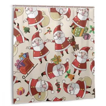 

CHARM HOME Christmas Pattern Polyster Shower Curtain with free hooks Customized Bathroom Decorative Waterproof Polyester