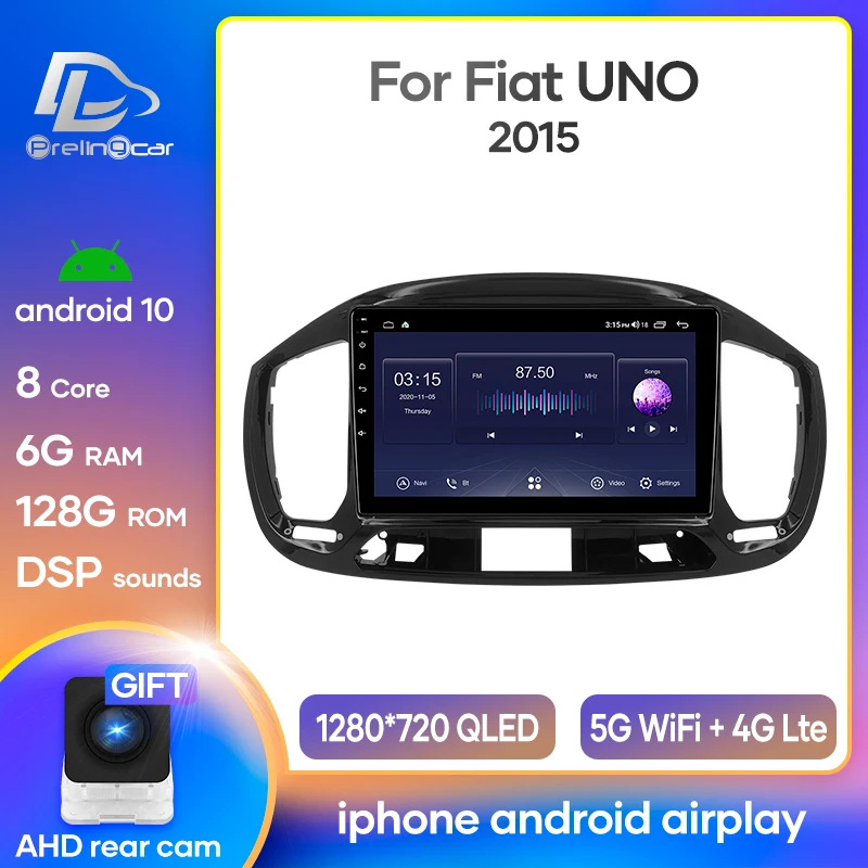 Автомобильная Мультимедийная система Prelingcar Android 10 0 для Fiat UNO 2015 16 17 18 2019 радио