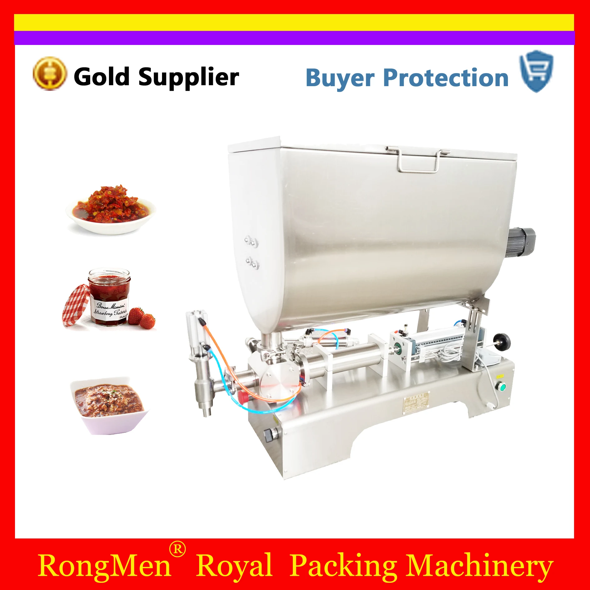 Chilli Sauce Filling Machine Mixing Hopper Filler Hot Pepper Peanut Butter Chocolate Granules Paprika Free Shipping | Бытовая техника