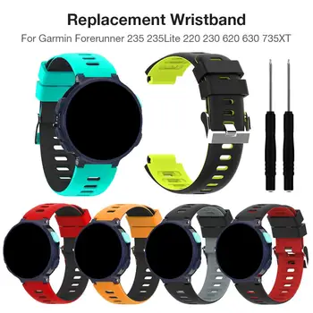 

For Garmin Forerunner 235 235Lite 220 230 620 630 735XT Smart watch 22MM High Quality Soft Silicone Replacement Band with Two-co