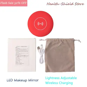 

Portable LED Makeup Mirror Adjustable Lighted Mini Circular Travel Sensing Lighting Cosmetic Mirror Beauty Wireless USB Charging