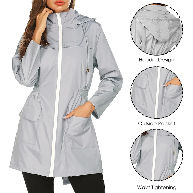 Женские ветрозащитные Длинные куртки с капюшоном, приталенная тонкая верхняя одежда на молнии, разноцветные осенне-зимние пальто, спортивное пальто для улицы