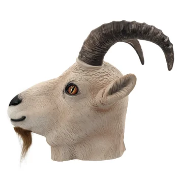 Goat Latex Animal Mask Farmyard Antelope Mask Halloween Costume Headwear Party