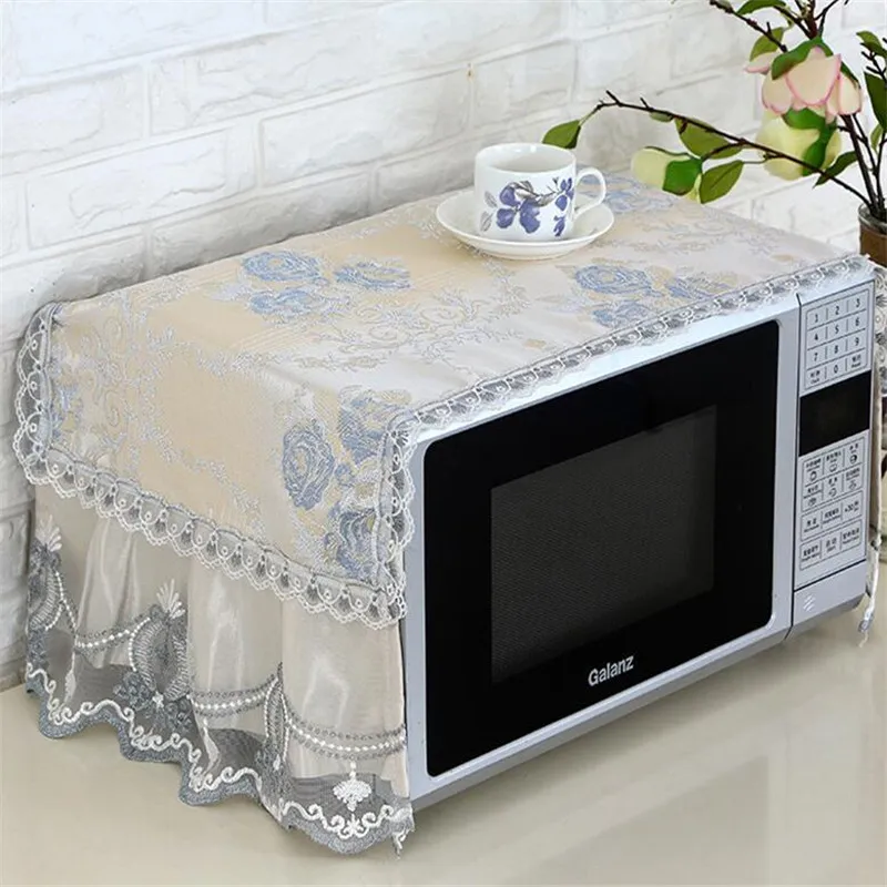 Anti-oil Plaid Dustproof Oven Covers Microwave cover with storage bag Pastoral Cotton Cloth Decal For Kitchen Home Decor Anti-oil Plaid Dustproof Oven Covers Microwave cover with storage bag Pastoral Cotton Cloth Decal For Kitchen Home Decor