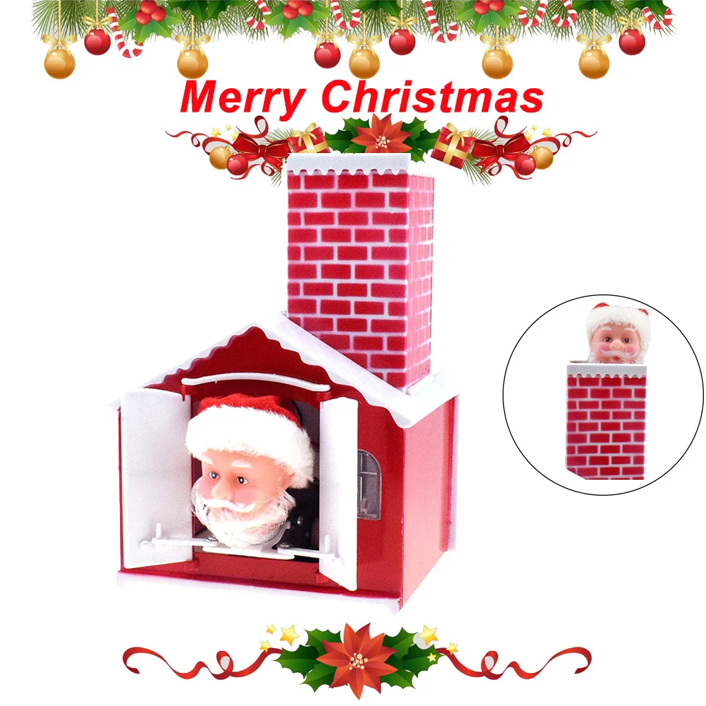 

Christmas Electric Santa Claus Climbing Chimney Doll Father Christmas Musical Drilling Chimney Toys For Kids New Year Xmas Gifts