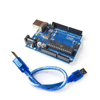 

5pcs UNO R3 Official Box ATMEGA16U2+MEGA328P Chip For Arduino UNO R3 Development board + USB CABLE