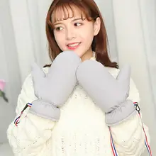 90% пуховые теплые лыжные перчатки для сноуборда, зимние теплые лыжные варежки для катания на лыжах и снегоходах, Длинные веревки для детей и пар